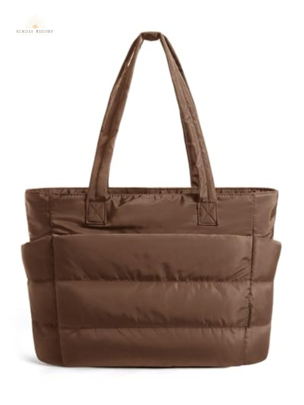 Lightweight Puffy Tote Bag with Compartments, Shoulder Bag for Travel Work Gym